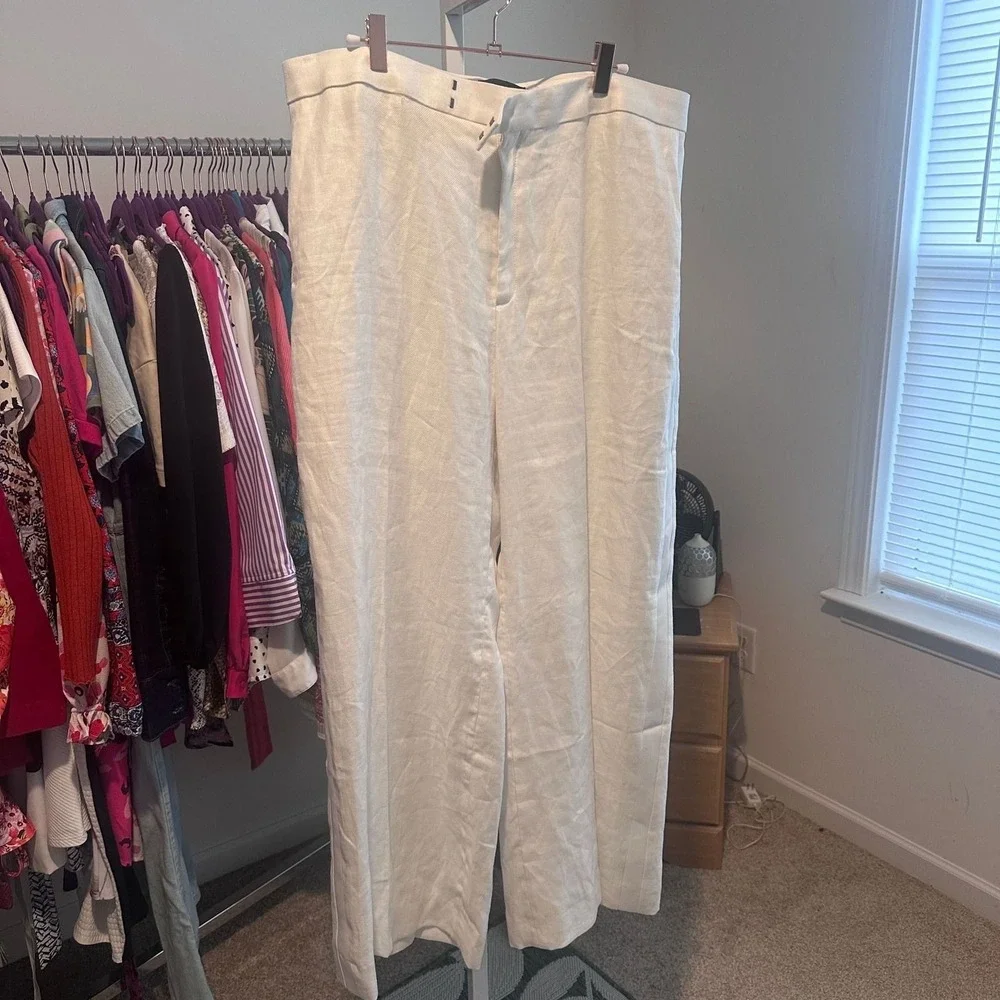 Banana Republic Salma Wide Leg Linen Tuxedo (100% Linen)  W>39 I>30 SZ 16